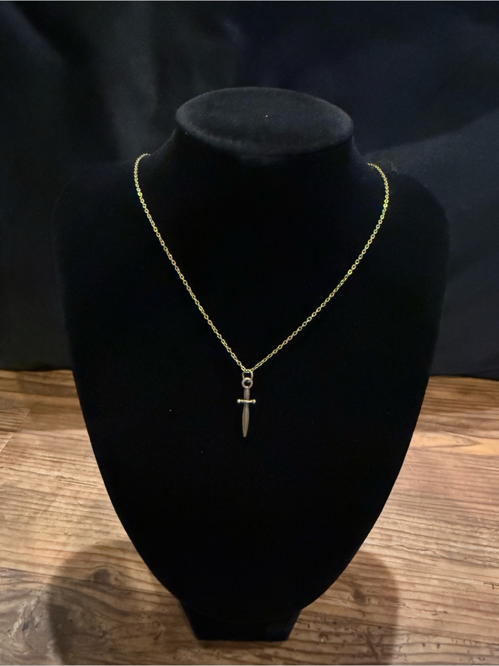 Gold dagger necklace